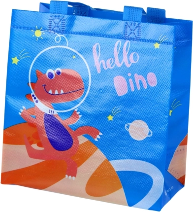 Geschenktasche Dinosaurier blau 23 × 21,5 × 11 cm