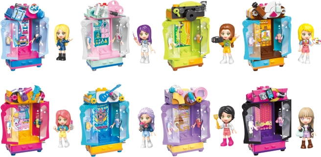 Qman UNA Series – Kleiderschrank mit Minifigur (1 Set Bausteine)