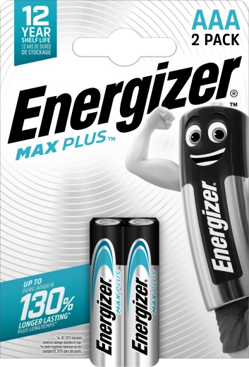Energizer Max Plus AAA Alkalibatterien, 2 Stk.
