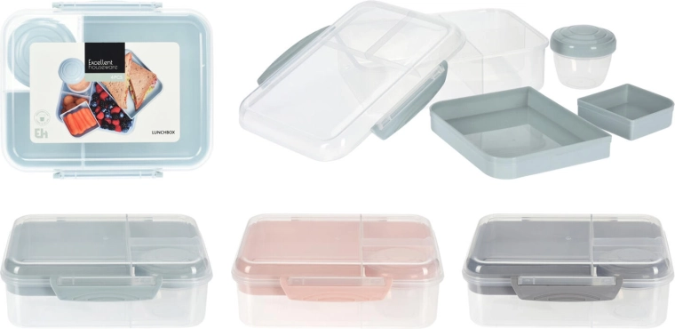 Lunchbox, 4-teilig, aus Polypropylen, Farb-Mix 21,5 × 17 × 6 cm
