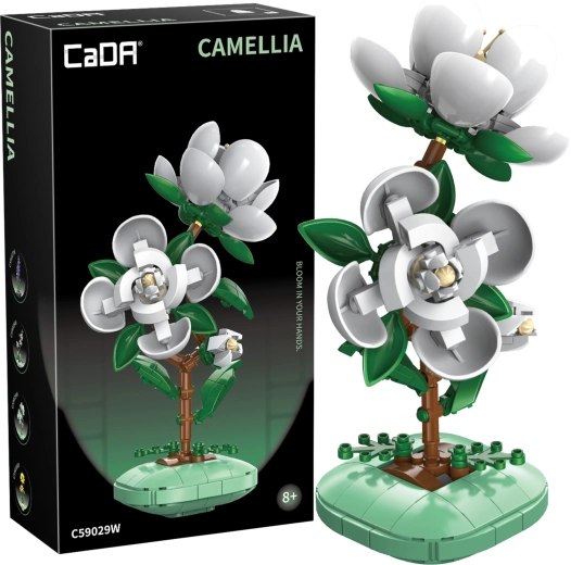 Bausteinset CaDA Kamelie im Blumentopf 23 cm, 301 Teile