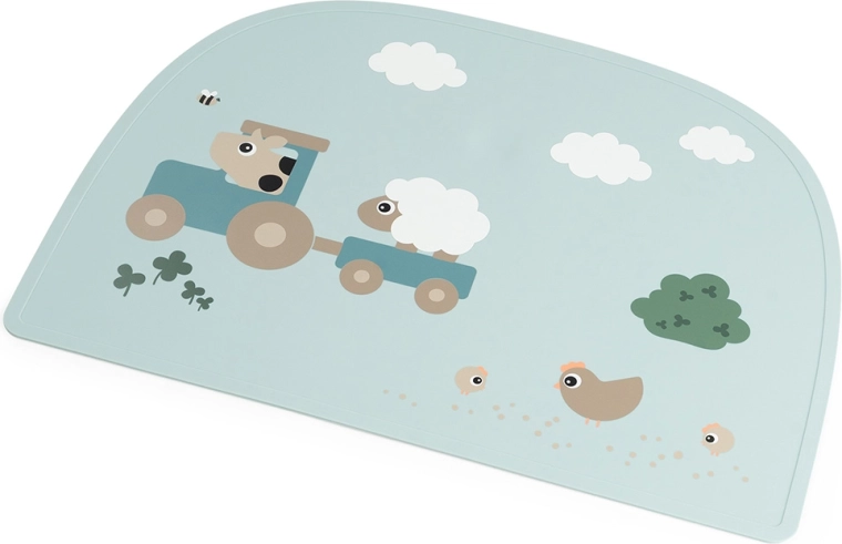 Done by Deer Silikon-Tischset Tiny Farm, blau