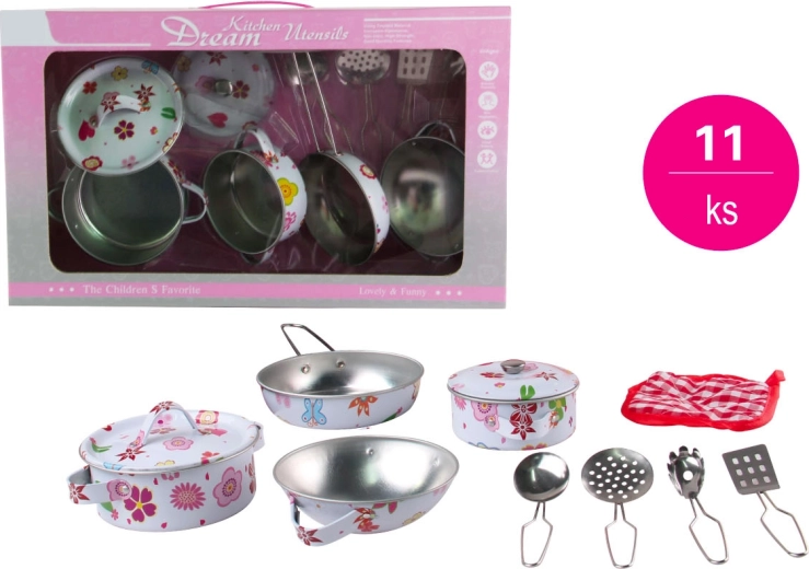 11-teilige Blech-Kinderservice-Set mit Aufdruck