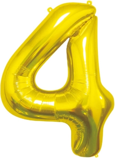 Folienballon Zahl 4 gold 85 cm