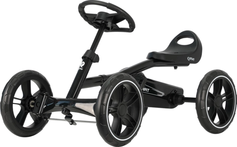 Qplay Tretauto Go-Kart für Kinder, schwarz