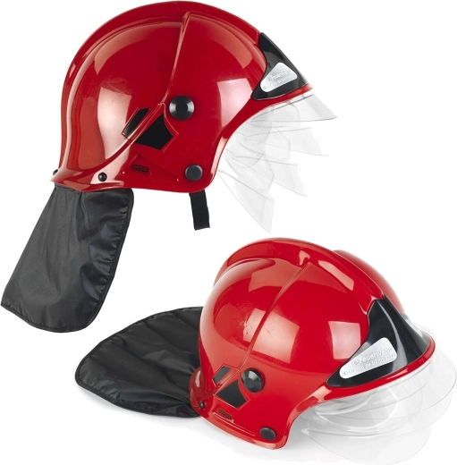 Kinder-Feuerwehrhelm mit klappbarem Visier MSA – rot