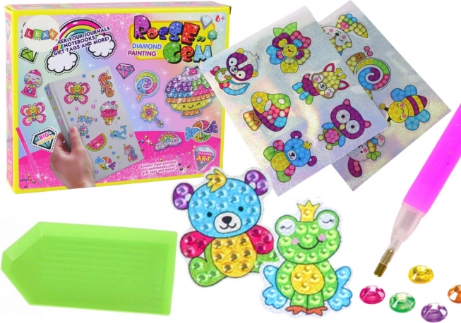 Diamond-Painting-Set – bunte Tier-Sticker