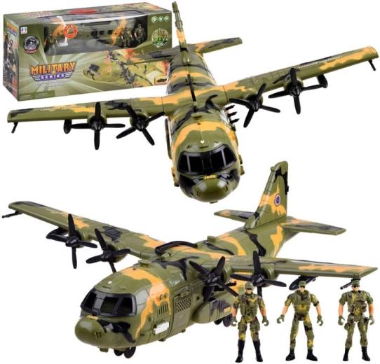 Militärisches Transportflugzeug mit Sound und Licht mit Soldatenfiguren