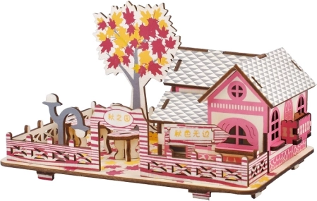 Holz-3D-Puzzle Herbsthaus WOODCRAFT
