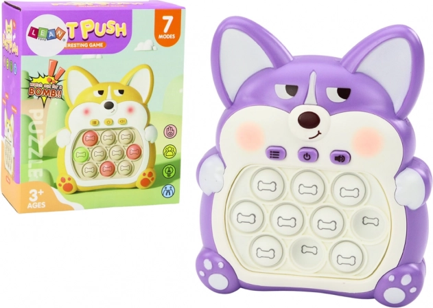 Spielkonsole Pop-It Fuchs lila mit 7 Spielmodi