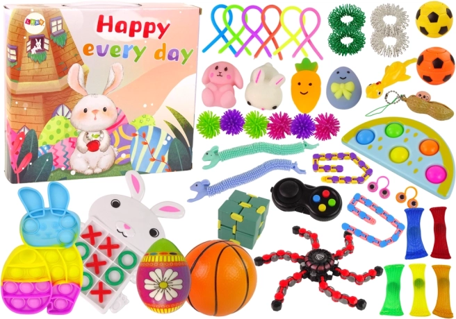 Osterset mit Fidget-Spielzeugen Pop It und Squishy – 42 Stück