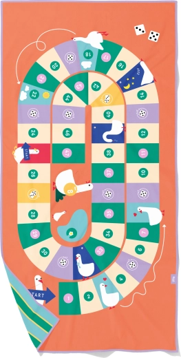 Quut Kinderhandtuch 2-in-1 Spielmatte „Gänsespiel“, 140 × 70 cm