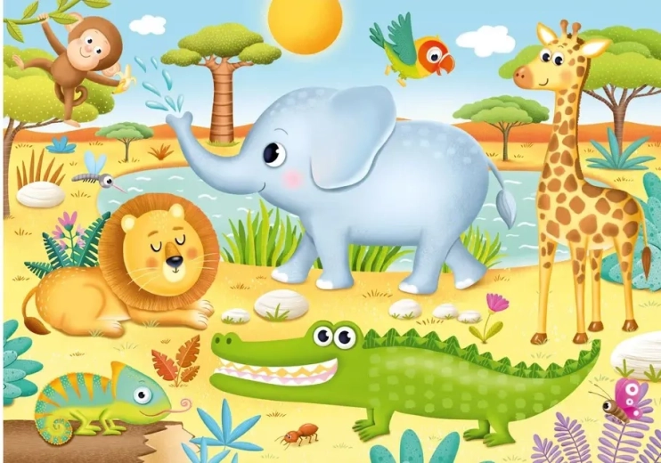 Puzzle Afrikanische Tierchen XL 15 Teile DINO