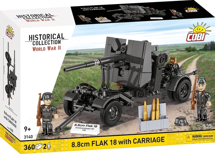 Bausteinset 8,8 cm FLAK 18 mit Wagen – 360 Teile