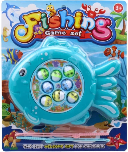 Kinder-Spiel „Kleiner Angler“ mit Batteriebetrieb, drehbarem Teich und 2 Angelruten