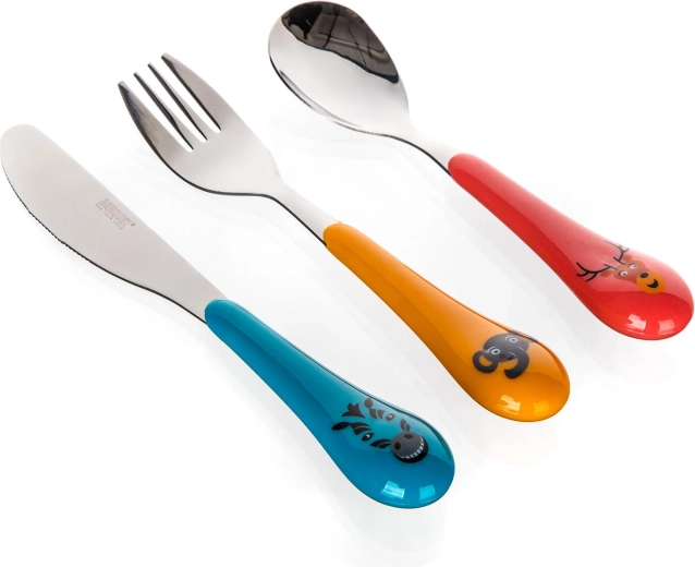 Kinderbesteck-Set ZOO mit Kunststoffgriff, 3-teilig