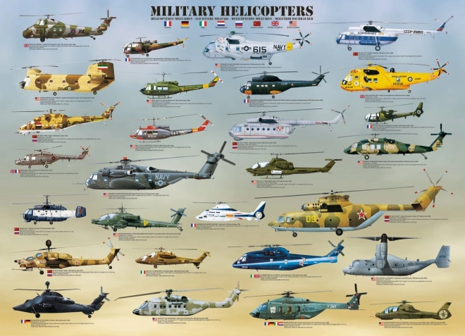 EUROGRAPHICS Puzzle Militärhubschrauber XL 500 Teile