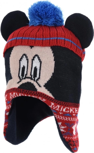 Kinder-Mütze Mickey Mouse mit Fleece-Innenfutter