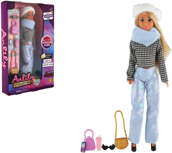 Gelenkpuppe Anlily 30 cm – Winter-Edition mit Zubehör