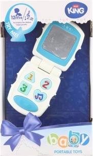 Blaues Kindertelefon mit Batterien