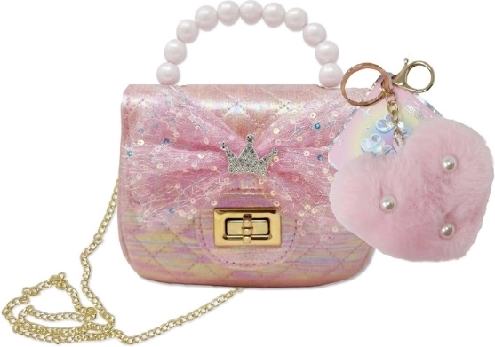 Hot Focus glitzernde Handtasche mit Pompon