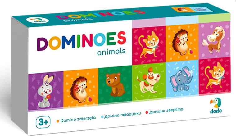 Domino Tiere – 28 Teile, Gesellschaftsspiel für Kinder