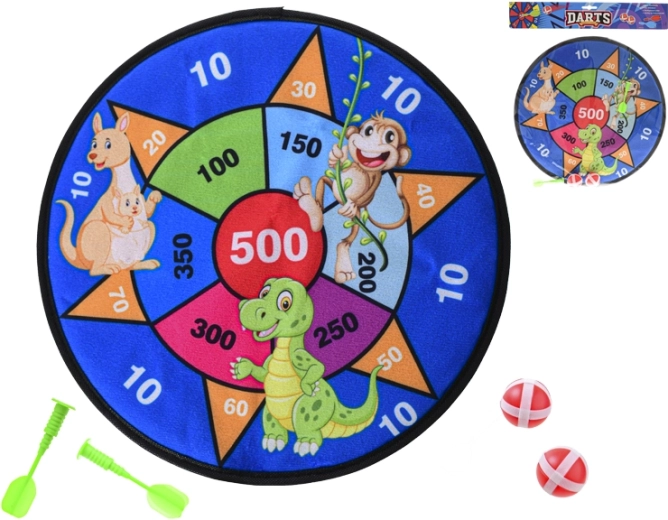 Klett-Dartscheibe 35 cm mit 2 Bällen und 2 Pfeilen