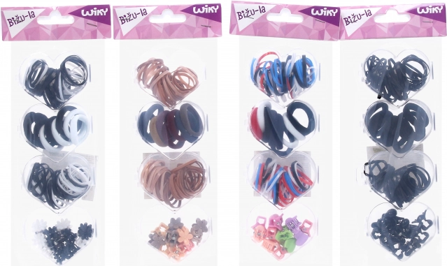 Haar-Accessoires – großer Mix aus Haargummis und Clips