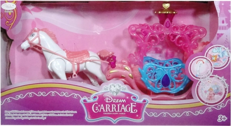 Kutsche mit Pferd für Puppen mit Lichteffekten