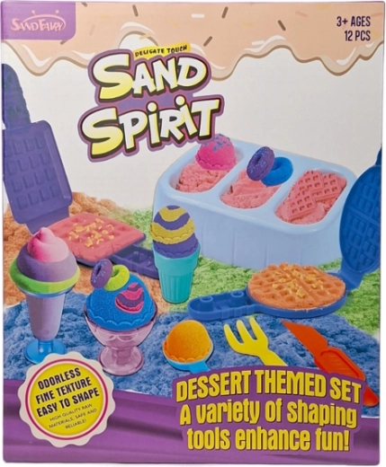 Kinetischer Sand – Kreativset für Eis und Waffeln mit Förmchen