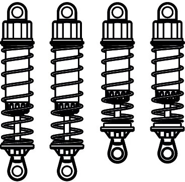 Set kurzer Stoßdämpfer für Lightray-General, vorne und hinten, 4 Stück