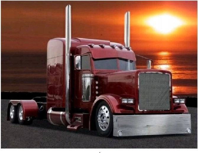 Diamantmalerei – Lastwagen bei Sonnenuntergang 30 × 40 cm