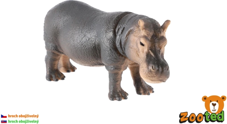 Zooted Flusspferd (Hippopotamus amphibius) realistische Kunststofffigur 12 cm – 1 Stück