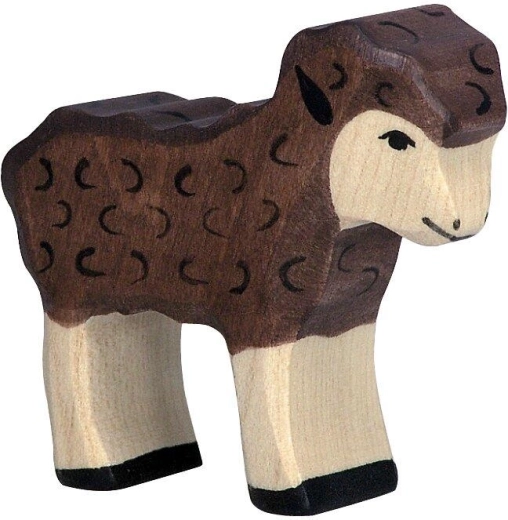 Holztiger schwarzes Lamm - 1 Stück