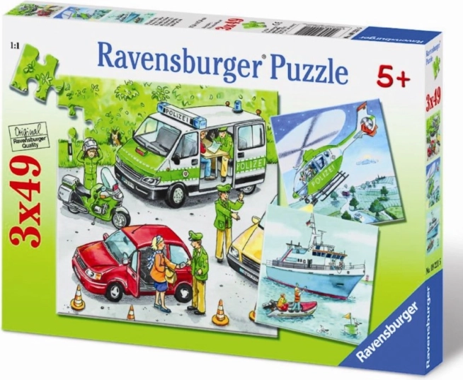 Puzzle Polizei im Einsatz 3×49 Teile RAVENSBURGER