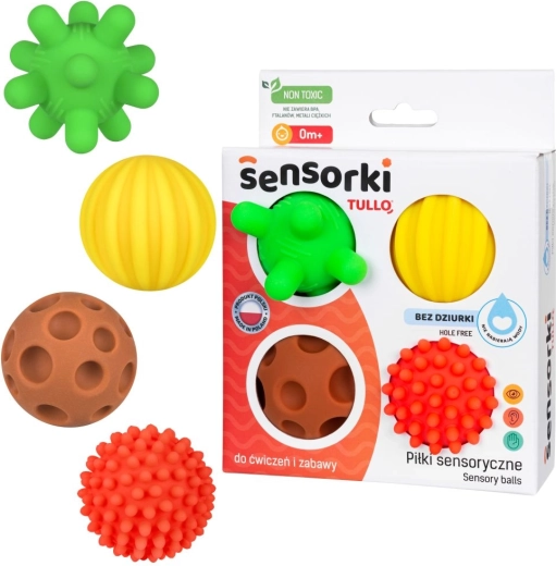 Sensorik-Bälle TULLO – Set mit 4 Stück ohne Öffnungen