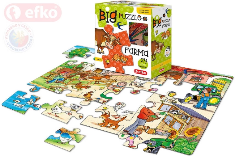 Efko Baby-Puzzle Big Farm – große Teile, 24 Teile