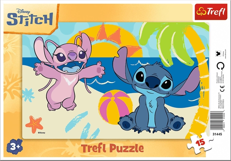 Trefl Puzzle Lilo & Stitch: Am Meer – 15 Teile