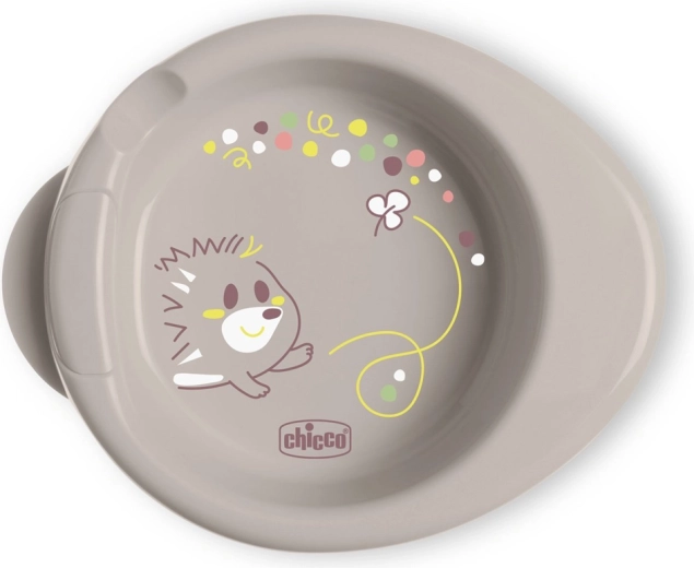 Chicco rutschfester Thermoteller Warmy zum Warmhalten von Speisen grau 6m+