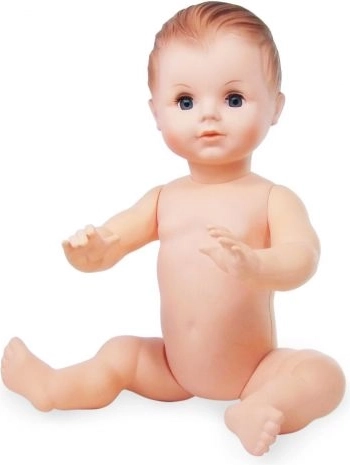 Badepuppe Petitcollin 50 cm mit braunen Augen