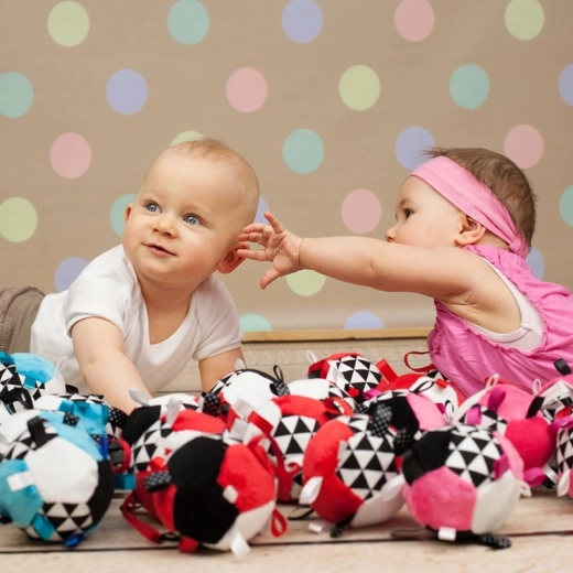 Rassel, die zum Entdecken motiviert