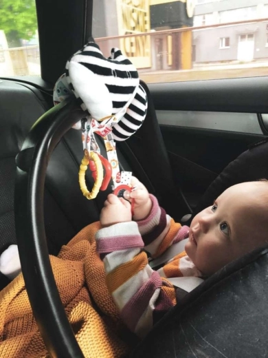 Einfache Befestigung am Kinderwagen und Autositz