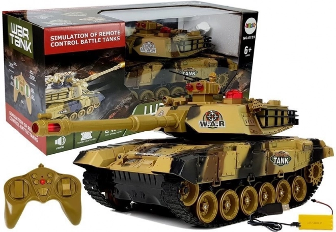 Großer RC-Panzer 2,4 GHz mit Lichtern und Sound, gelb