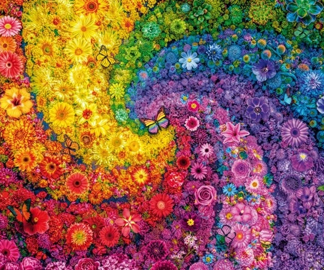 Puzzle Wirbelnde Farben in Blüte 2000 Teile