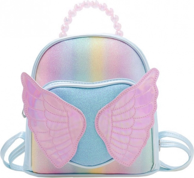 Kinder Rucksack mit Flügeln blau 22 cm