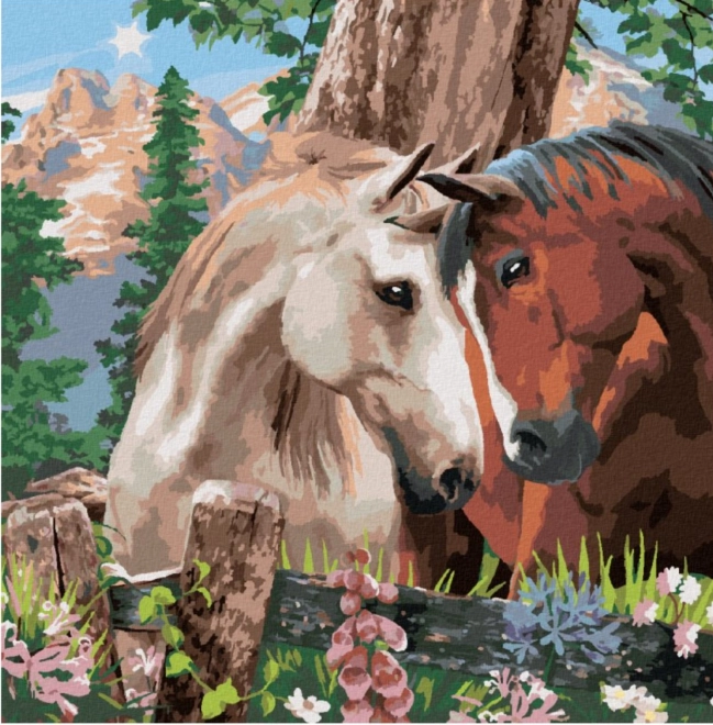 Diamantmalerei Pferdeharmonie 30 × 40 cm