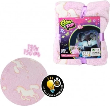 Leuchtende Einhorn-Decke aus Plüsch, Rosa