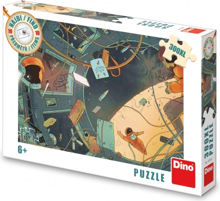 DINO Puzzle Finde 10 Gegenstände: Weltraum XL, 300 Teile