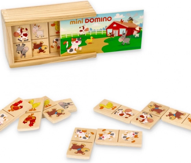 Mini-Domino mit Tieren in der Schachtel