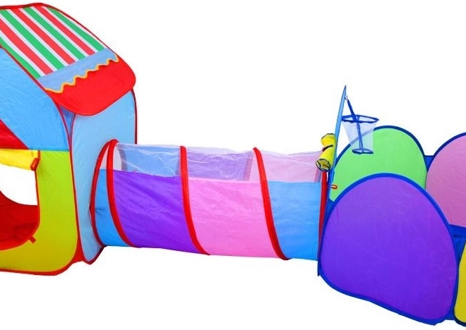 Kinder-Spielset mit Tunneldomizil und Bällepool 3in1